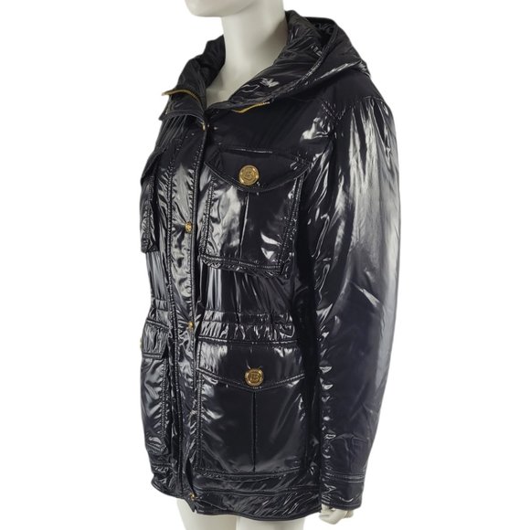 NEW Balmain Black Hooded Padded Glossed-shell Jacket - Picture 3 of 9